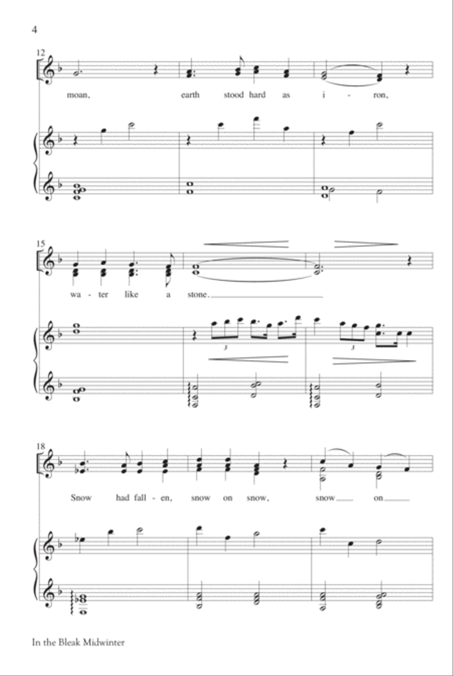 In the Bleak Midwinter 4-Part scores gallery preview page 4