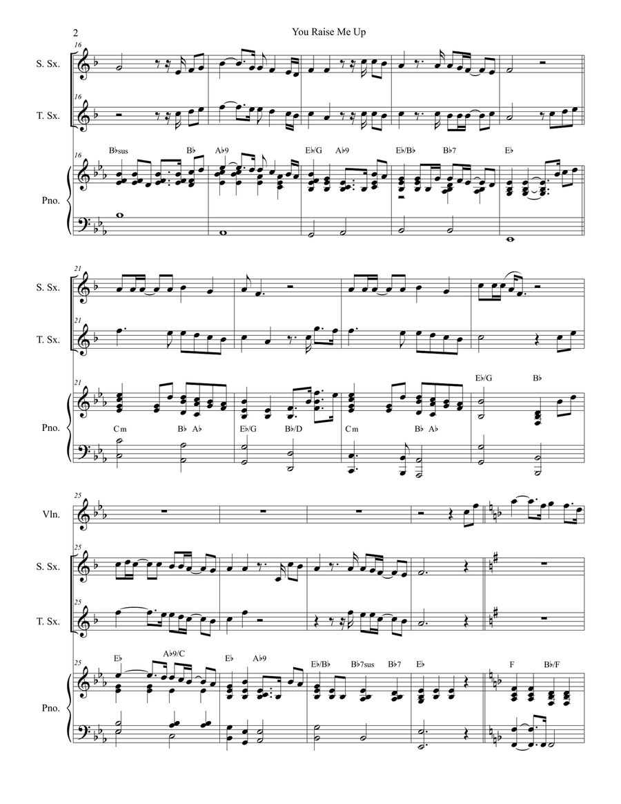 You Raise Me Up Woodwind Duet scores gallery preview page 2
