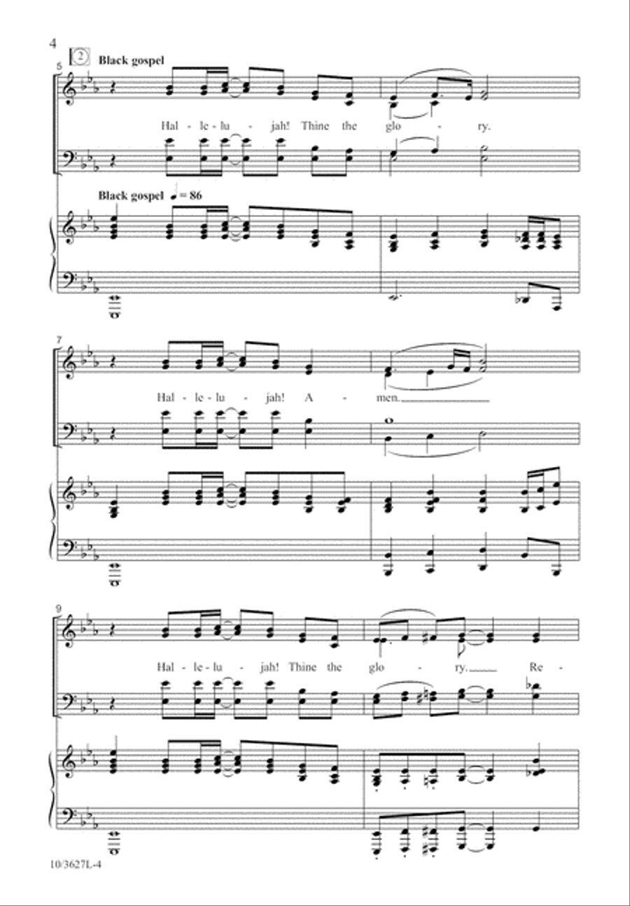 Hallelujah! Thine the Glory 4-Part scores gallery preview page 4