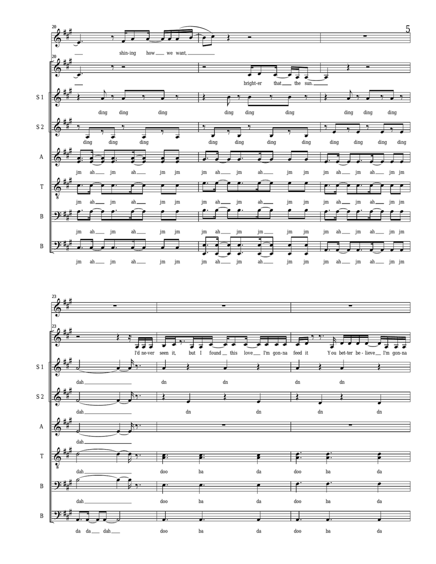 Brighter Than The Sun Divisi scores gallery preview page 5