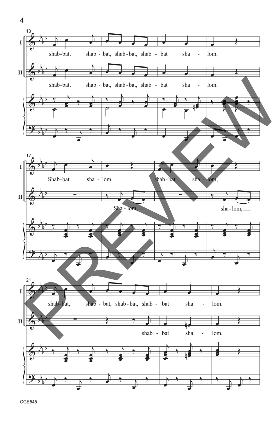 Shabbat Shalom (Two-part) 2-Part scores gallery preview page 5
