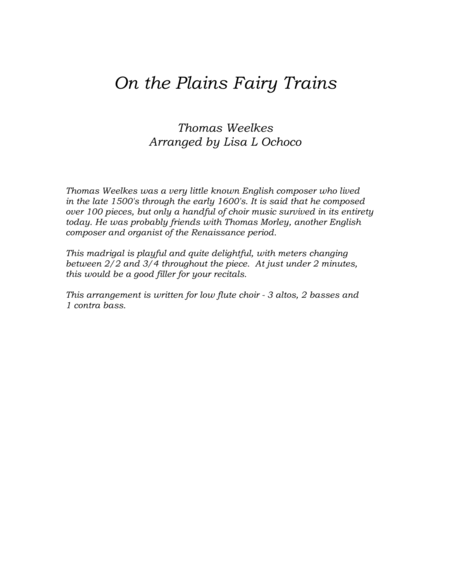 On the Plains Fairy Trains for Low Flute Choir image number null