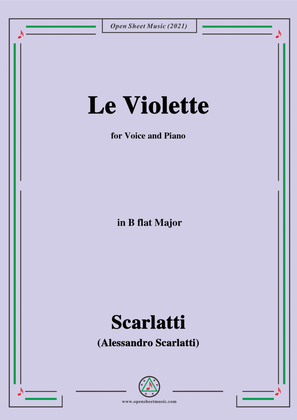 Scarlatti-Le Violette in B flat Major,from Pirro e Demetrio,for Voice&Piano
