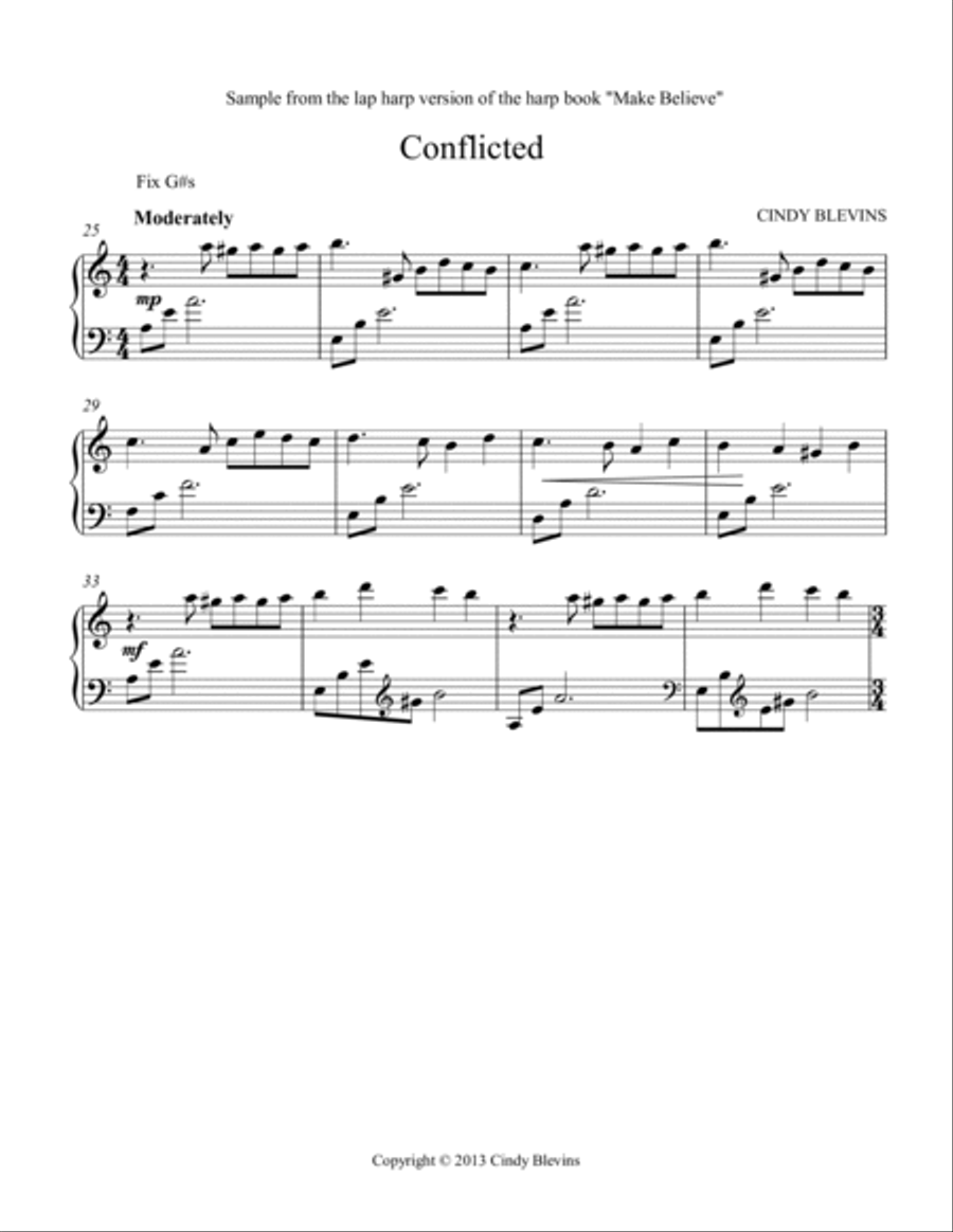 Make Believe, 10 original solos for Lap Harp Lap Harp scores gallery preview page 4