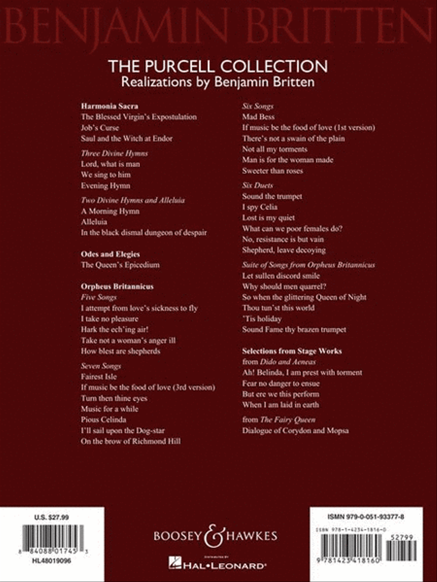 The Purcell Collection – Realizations by Benjamin Britten