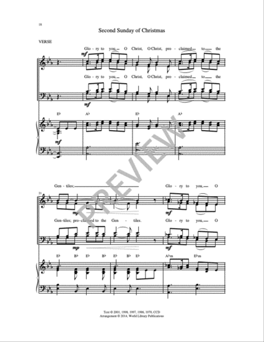 Christmas Gospel Acclamations on Gesù Bambino 4-Part scores gallery preview page 12
