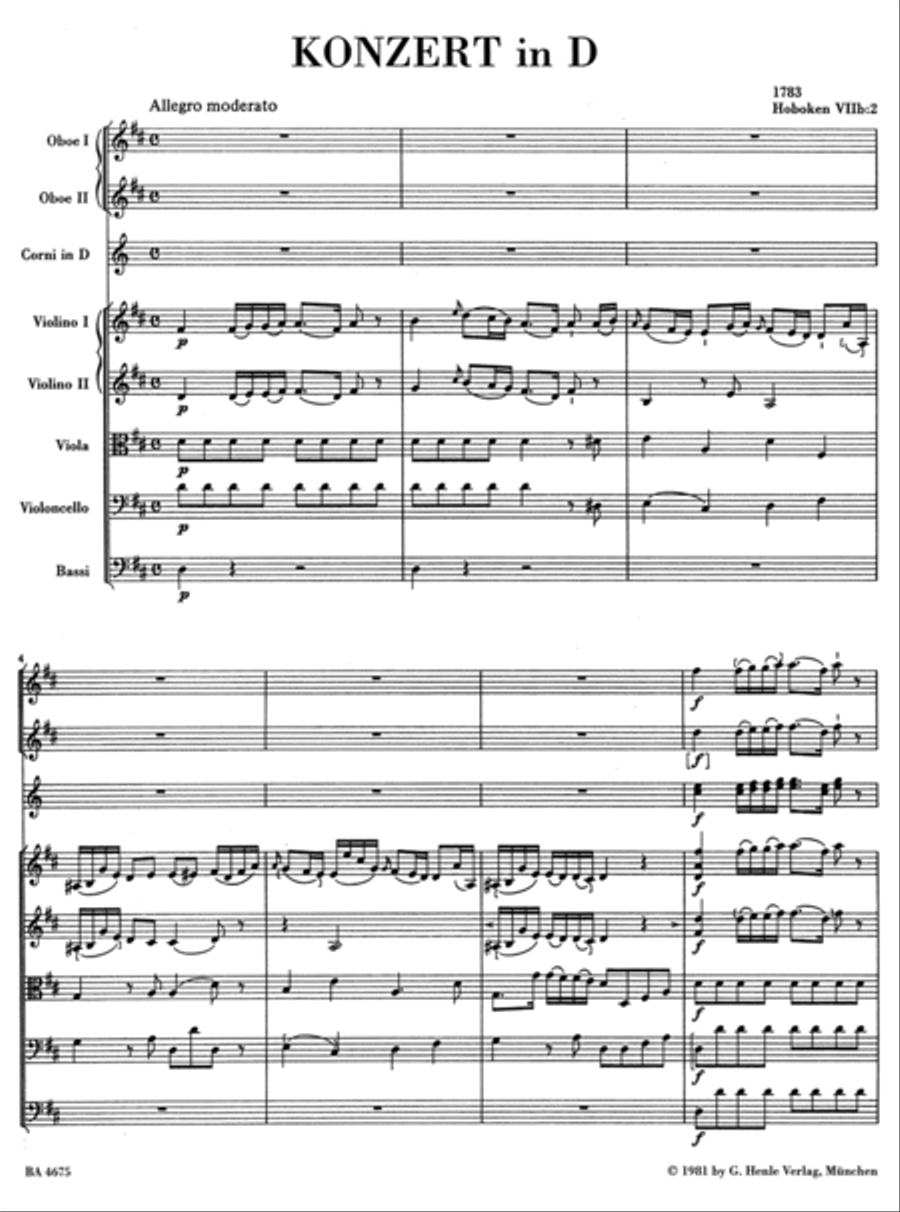 Concerto for Violoncello and Orchestra in D major Hob. VIIb:2 Orchestra scores gallery preview page 2