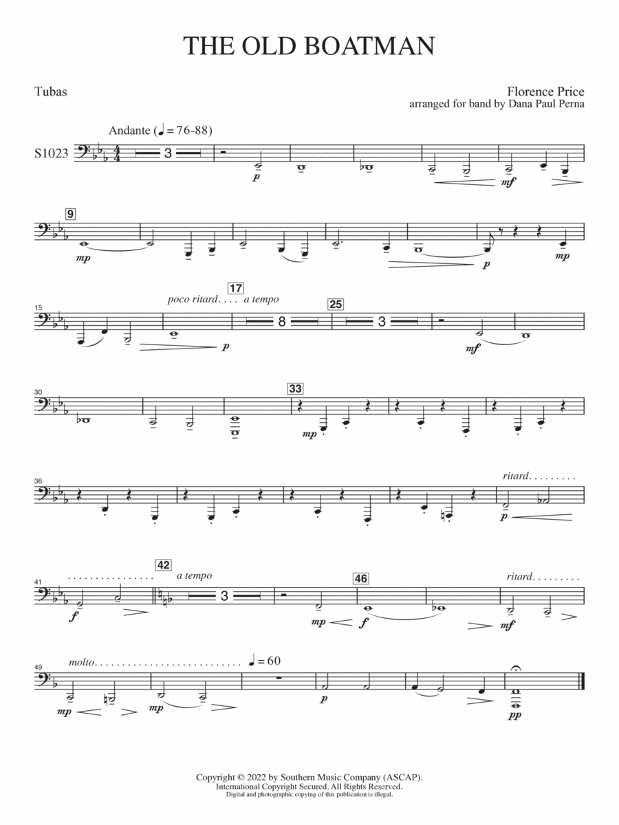 The Old Boatman - Tuba Concert Band scores gallery preview page 1