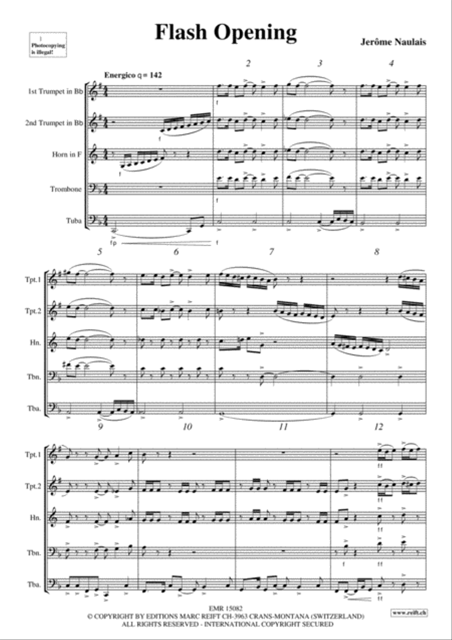 Flash Opening Flash Opening Brass Quintet scores gallery preview page 3