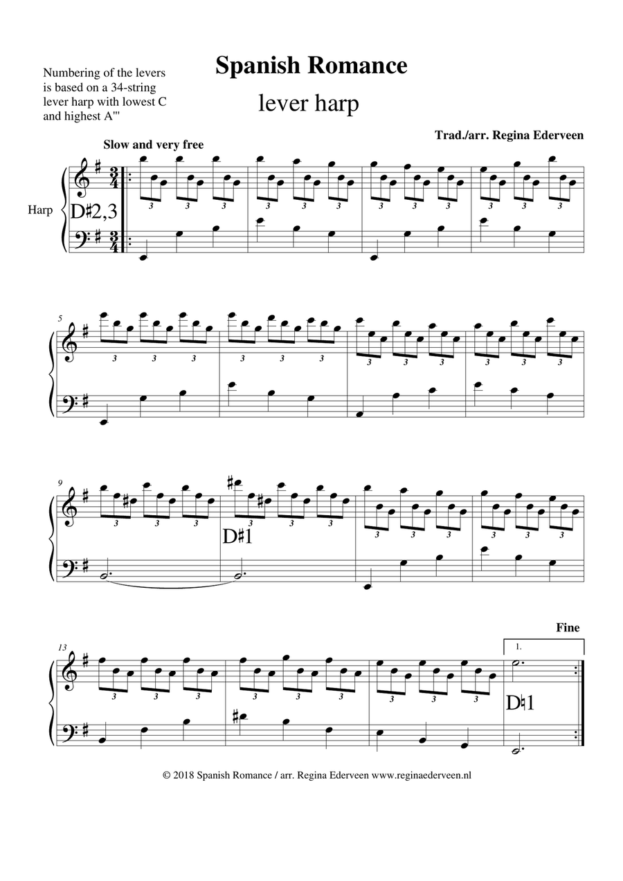 Lever harp outlet sheet music