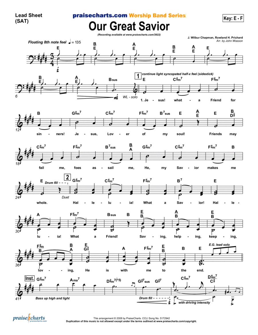 Our Great Savior Piano scores gallery preview page 1