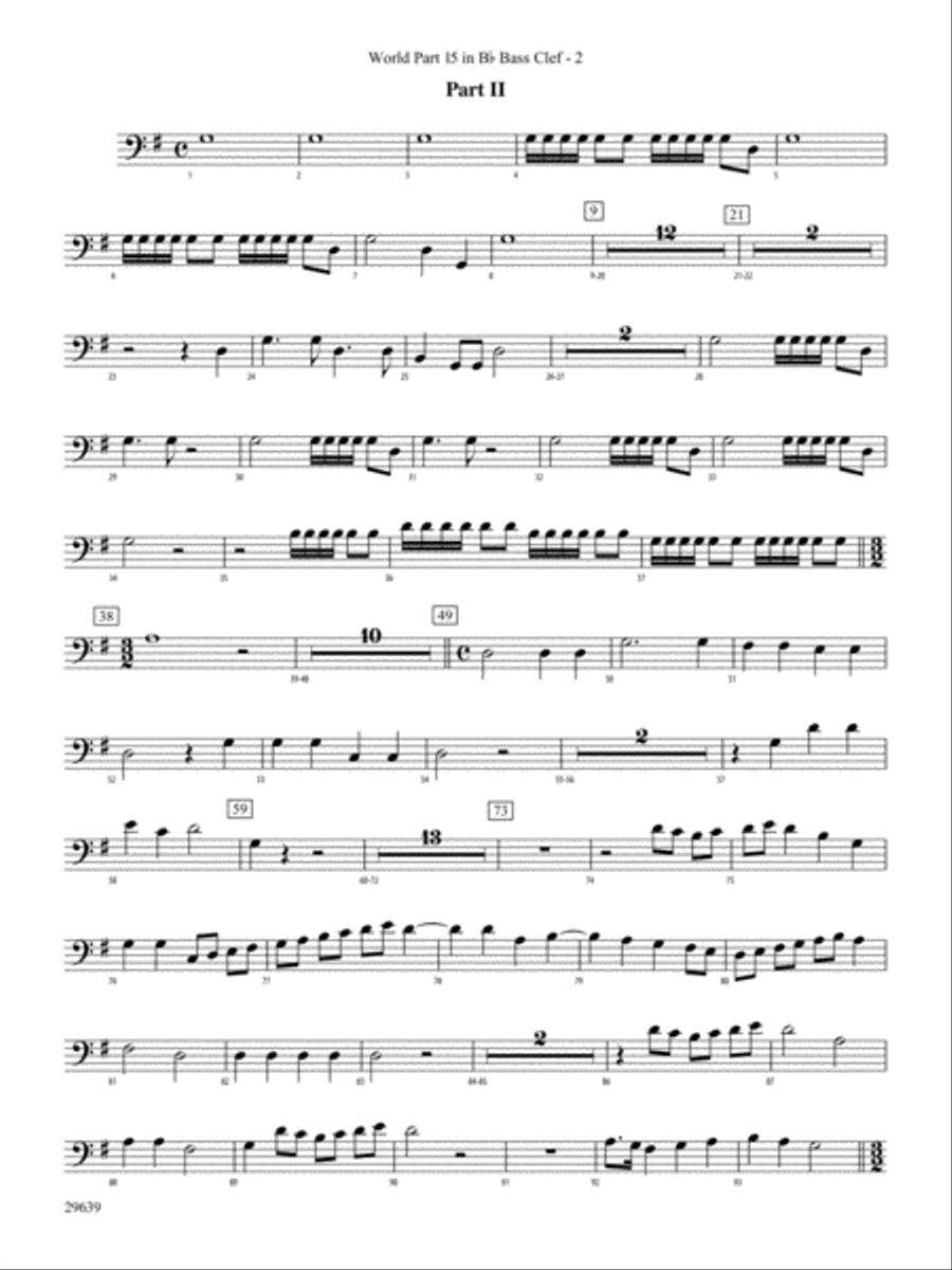 Aria Della Battaglia: (World Part) 15 in Bb Bass Clef Concert Band scores gallery preview page 2