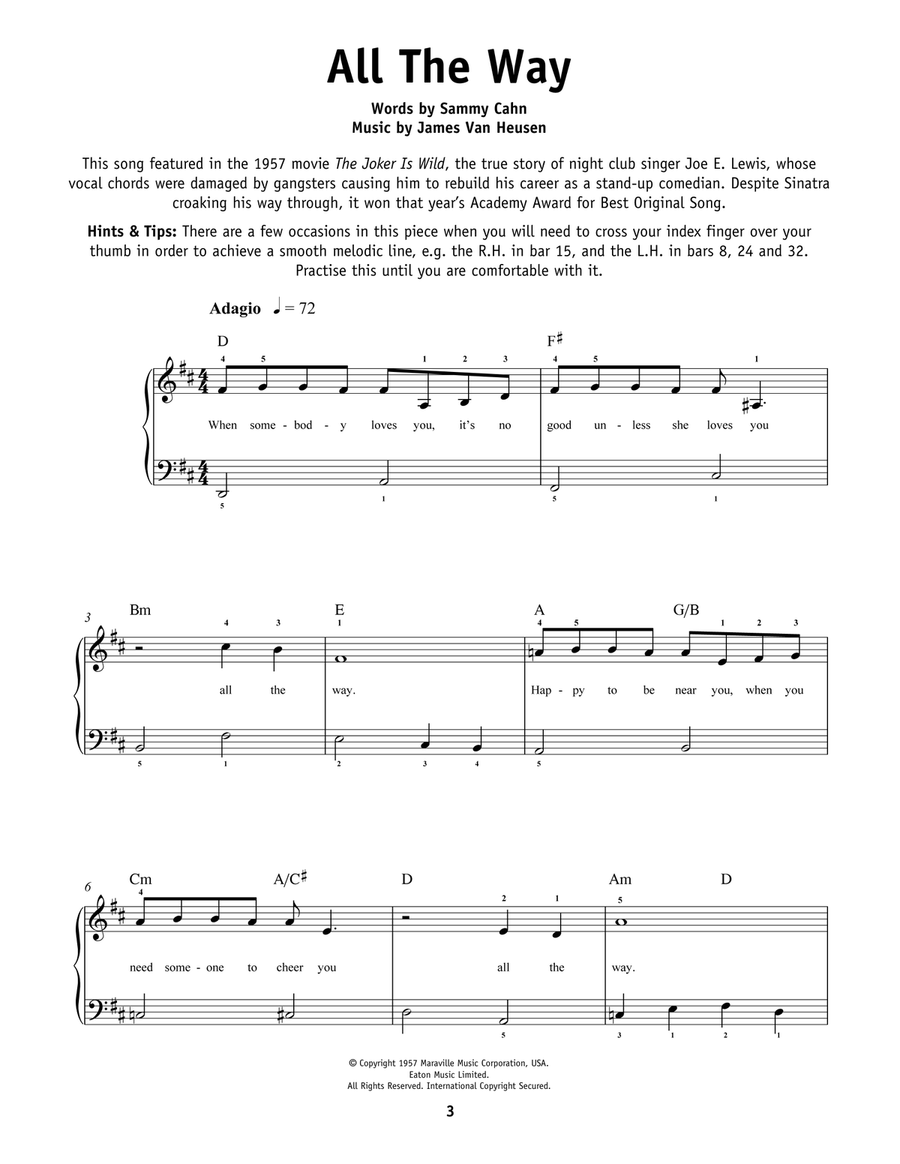 All The Way All The Way Easy Piano scores gallery preview page 1