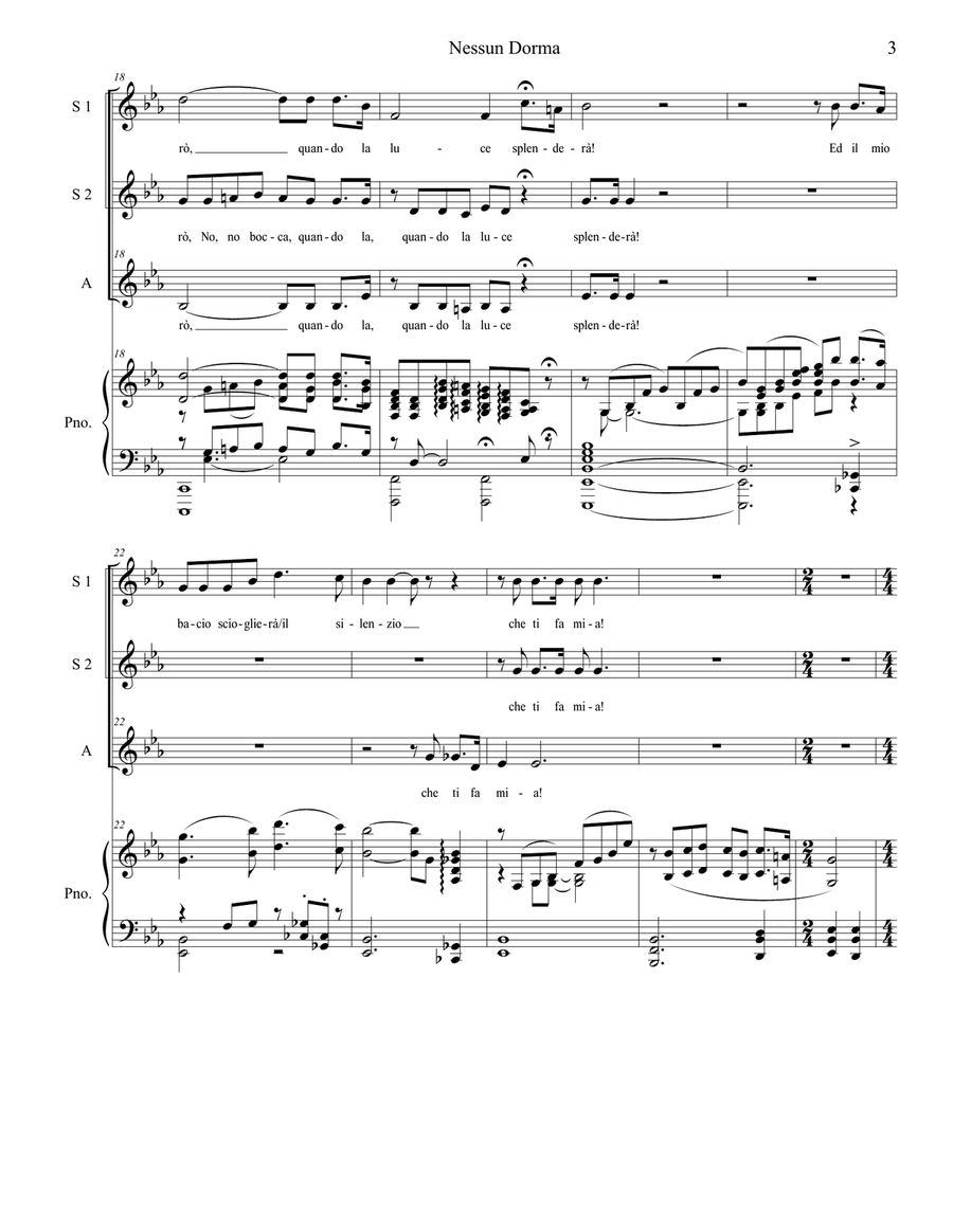 Nessun Dorma Nessun Dorma SSA scores gallery preview page 3
