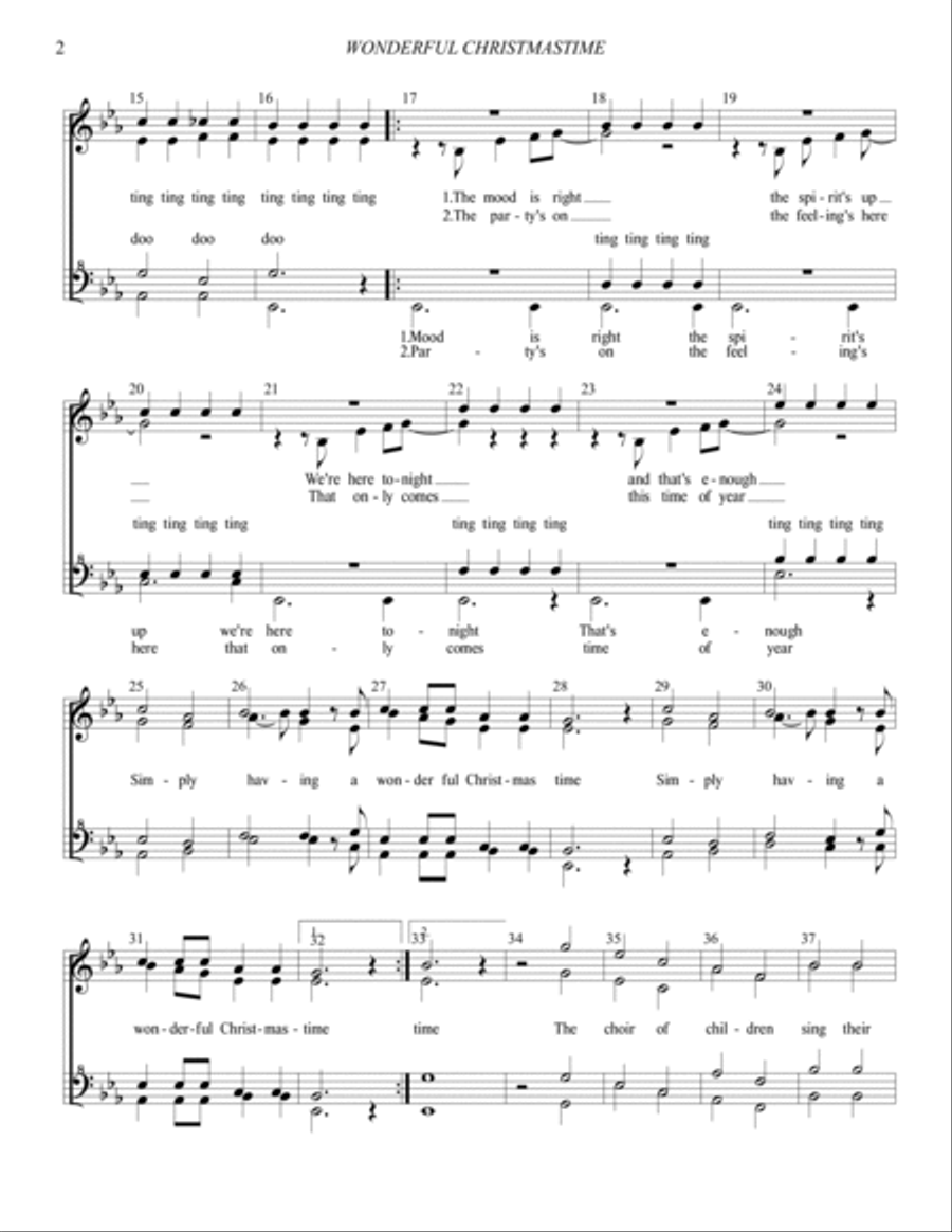Wonderful Christmastime SSAA scores gallery preview page 2