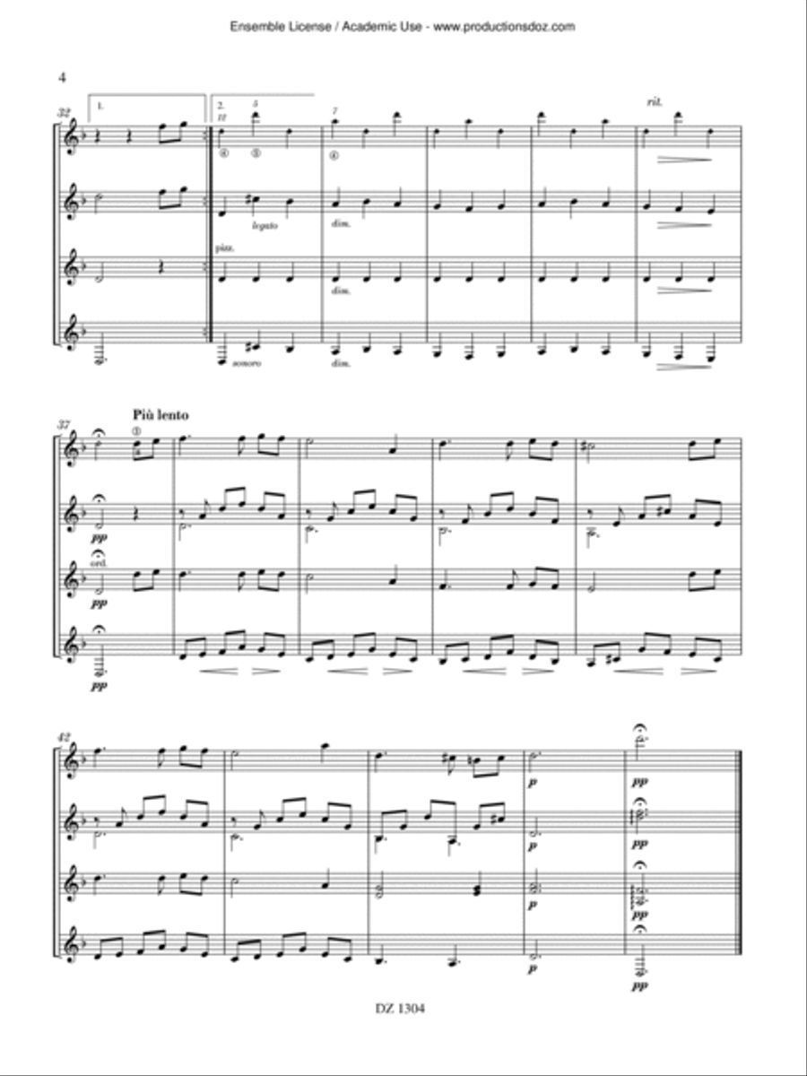 Douce amie Guitar Ensemble scores gallery preview page 4