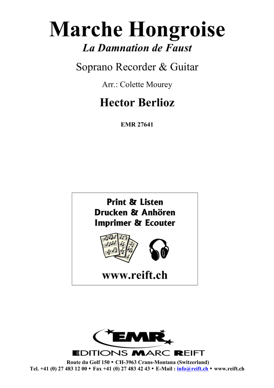 Marche Hongroise Soprano Recorder scores gallery preview page 1