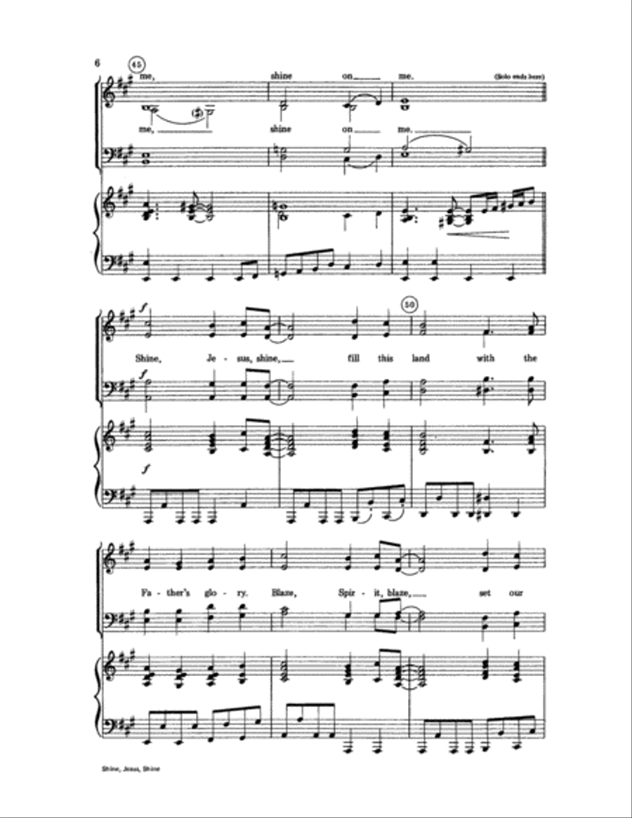 Shine, Jesus, Shine Choir scores gallery preview page 6