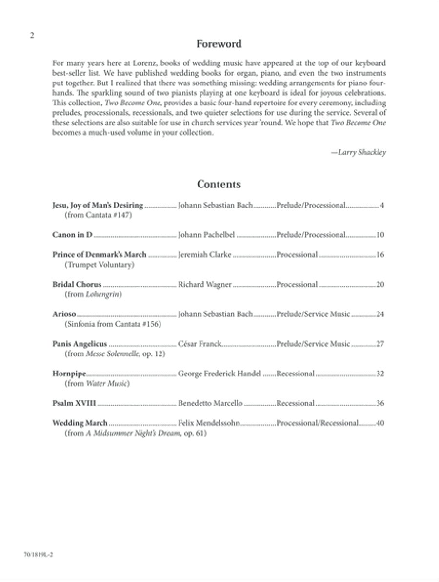 Two Become One Two Become One Piano Duet scores gallery preview page 2