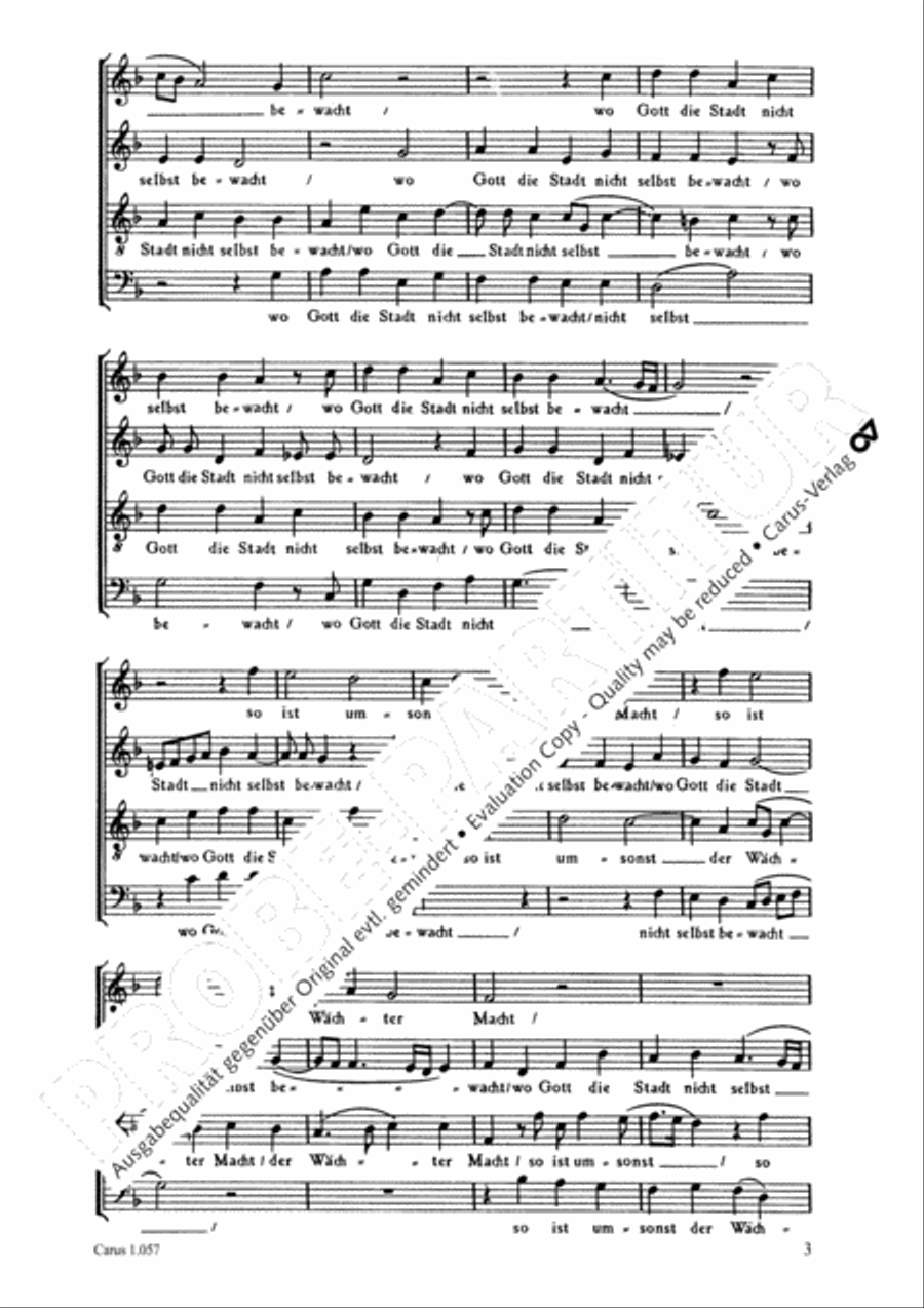 Wo Gott zum Haus nicht gibt sein Gunst 4-Part scores gallery preview page 4