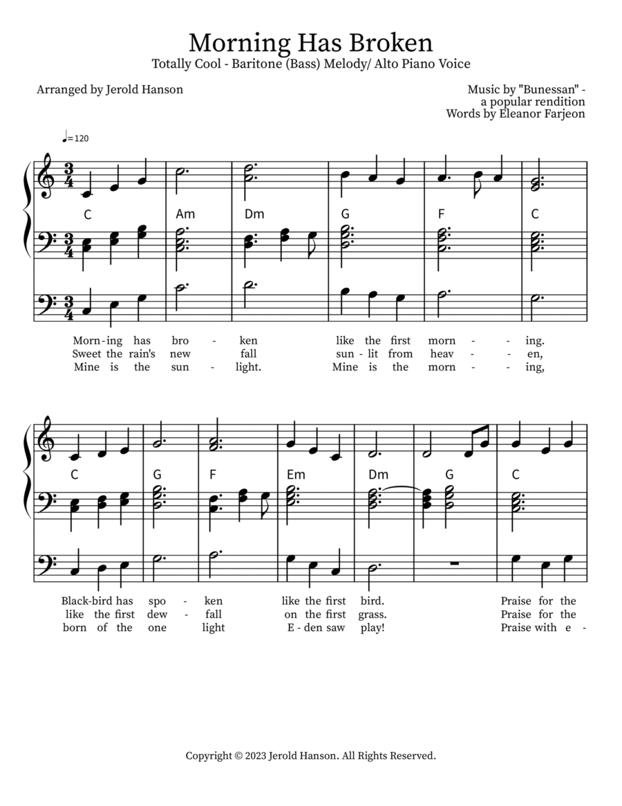 Morning Has Broken Morning Has Broken Voice scores gallery preview page 1