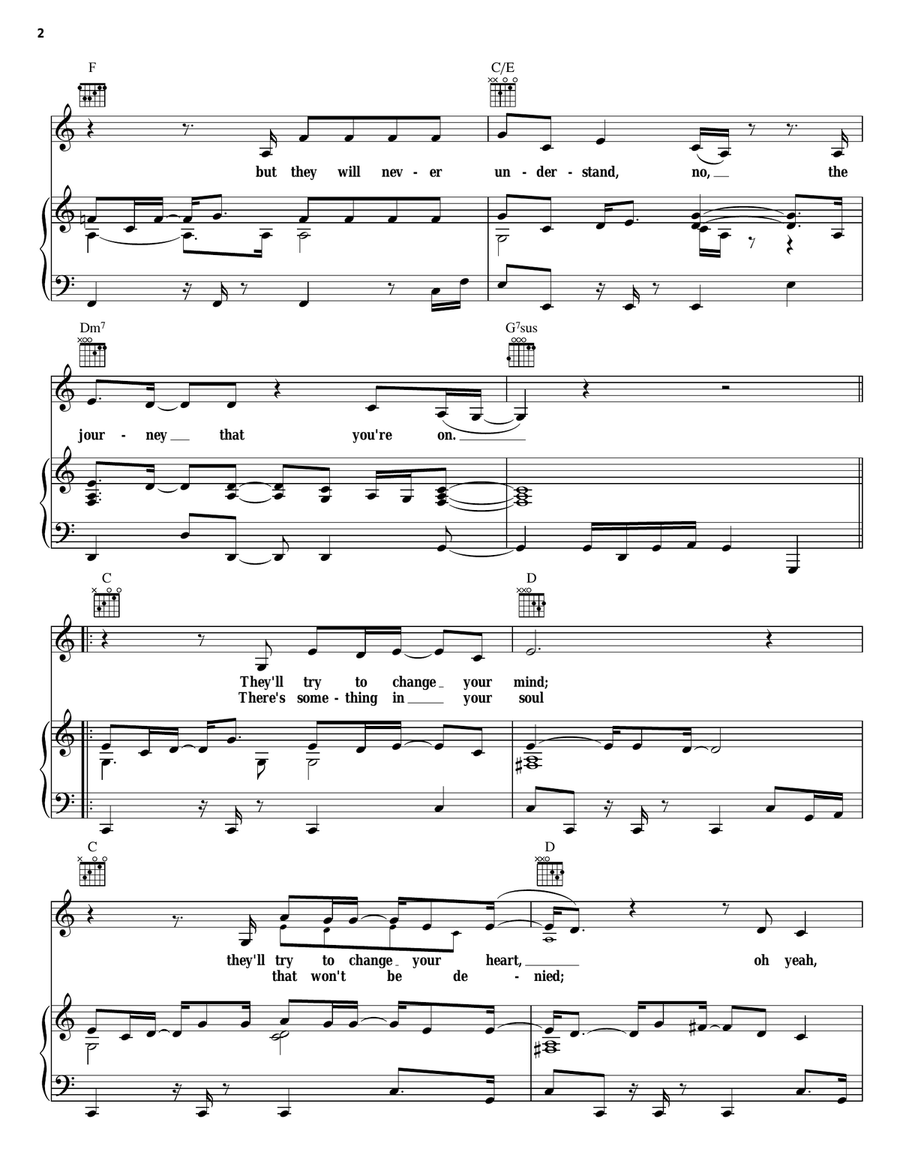 Where The Dream Takes You Piano, Vocal, Guitar scores gallery preview page 2