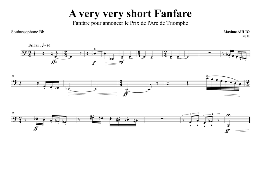 A very very short Fanfare, for brass - score and parts Small Ensemble scores gallery preview page 6