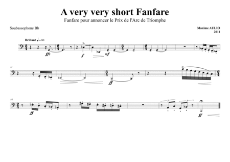 A very very short Fanfare, for brass - score and parts Horn - Digital Sheet Music
