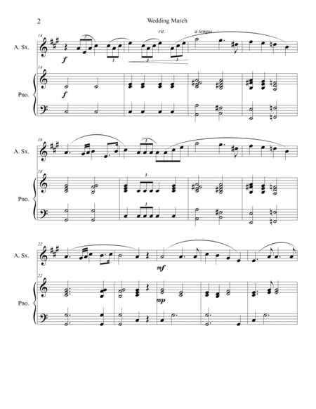 Wedding March (Alto Sax Solo) with piano accompaniment image number null