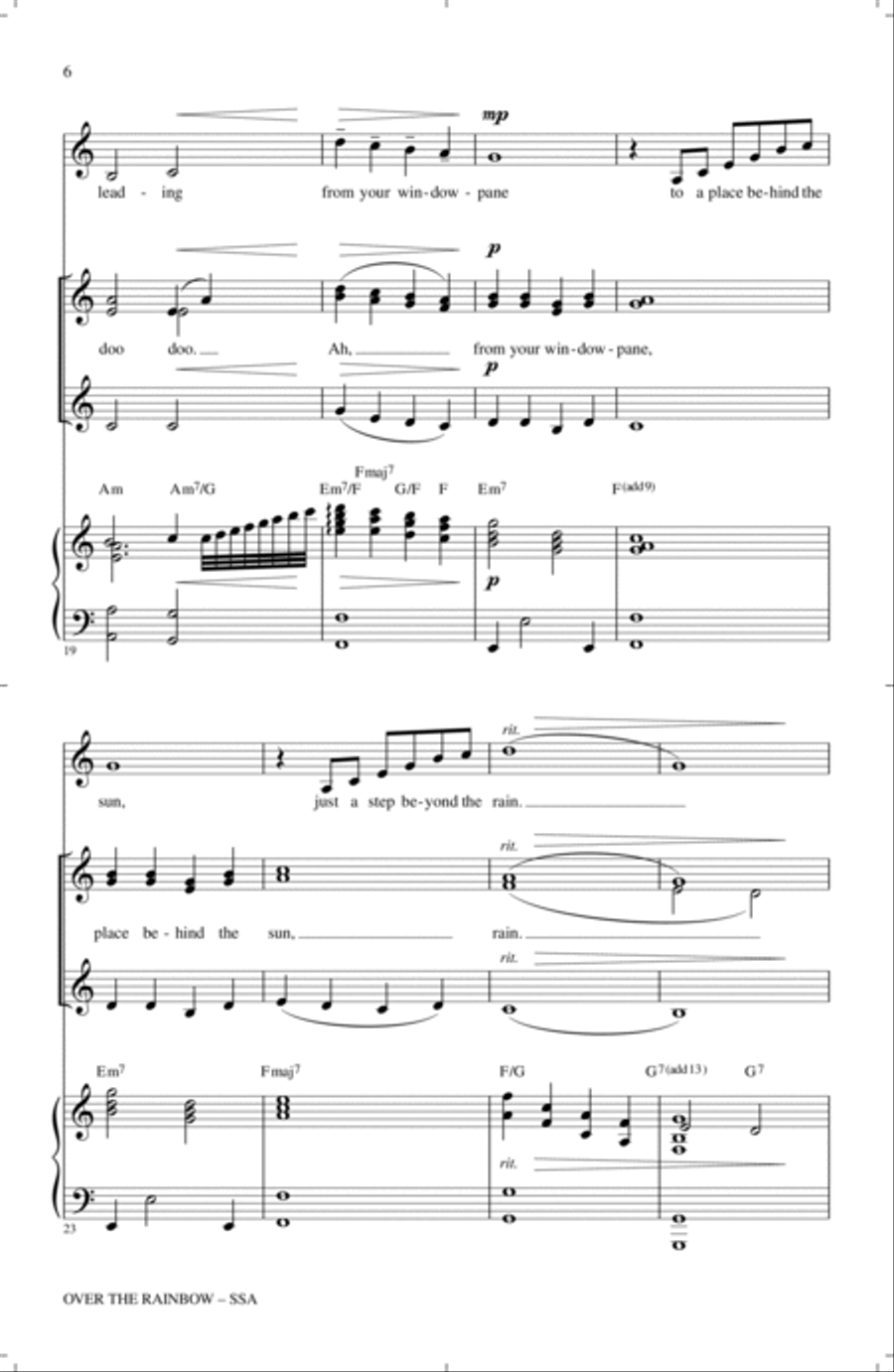 Over The Rainbow Over The Rainbow SSA scores gallery preview page 5