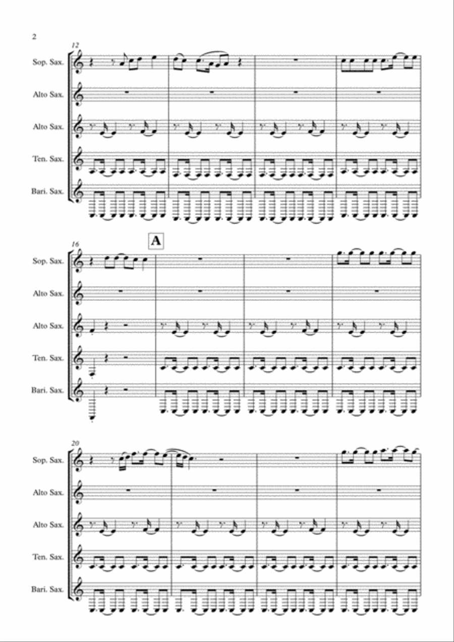 I Lived I Lived Saxophone Quintet scores gallery preview page 2