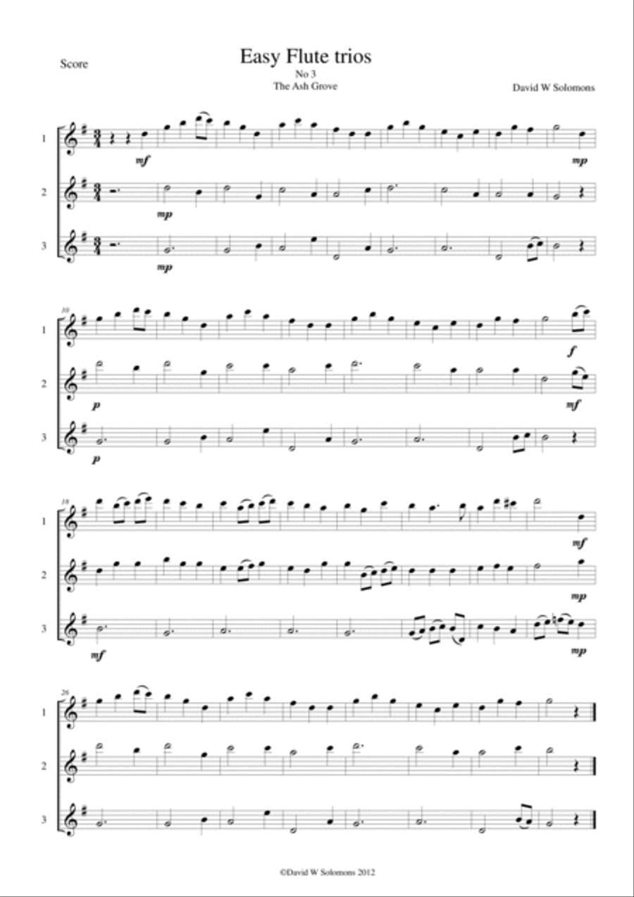 15 easy flute trios Flute Trio scores gallery preview page 4