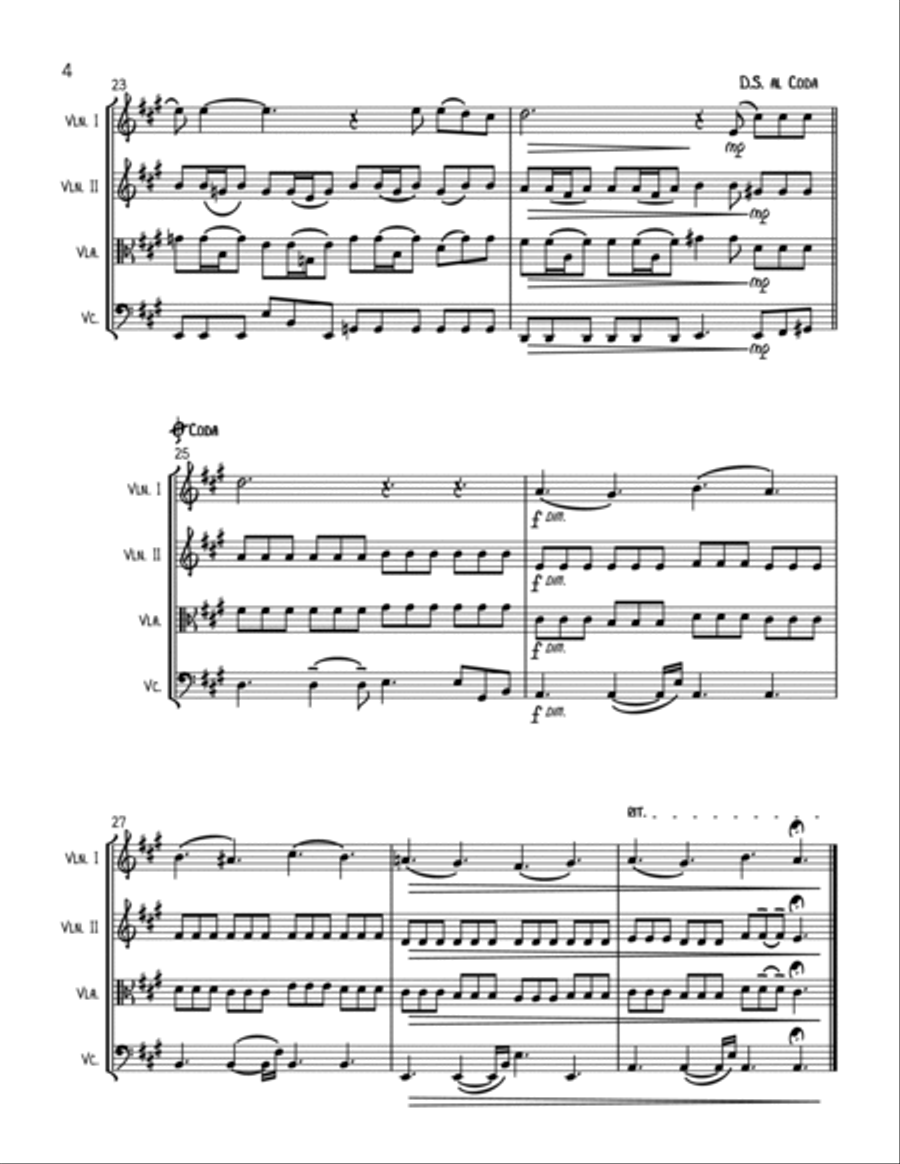 Happy Xmas (War Is Over) String Quartet scores gallery preview page 4