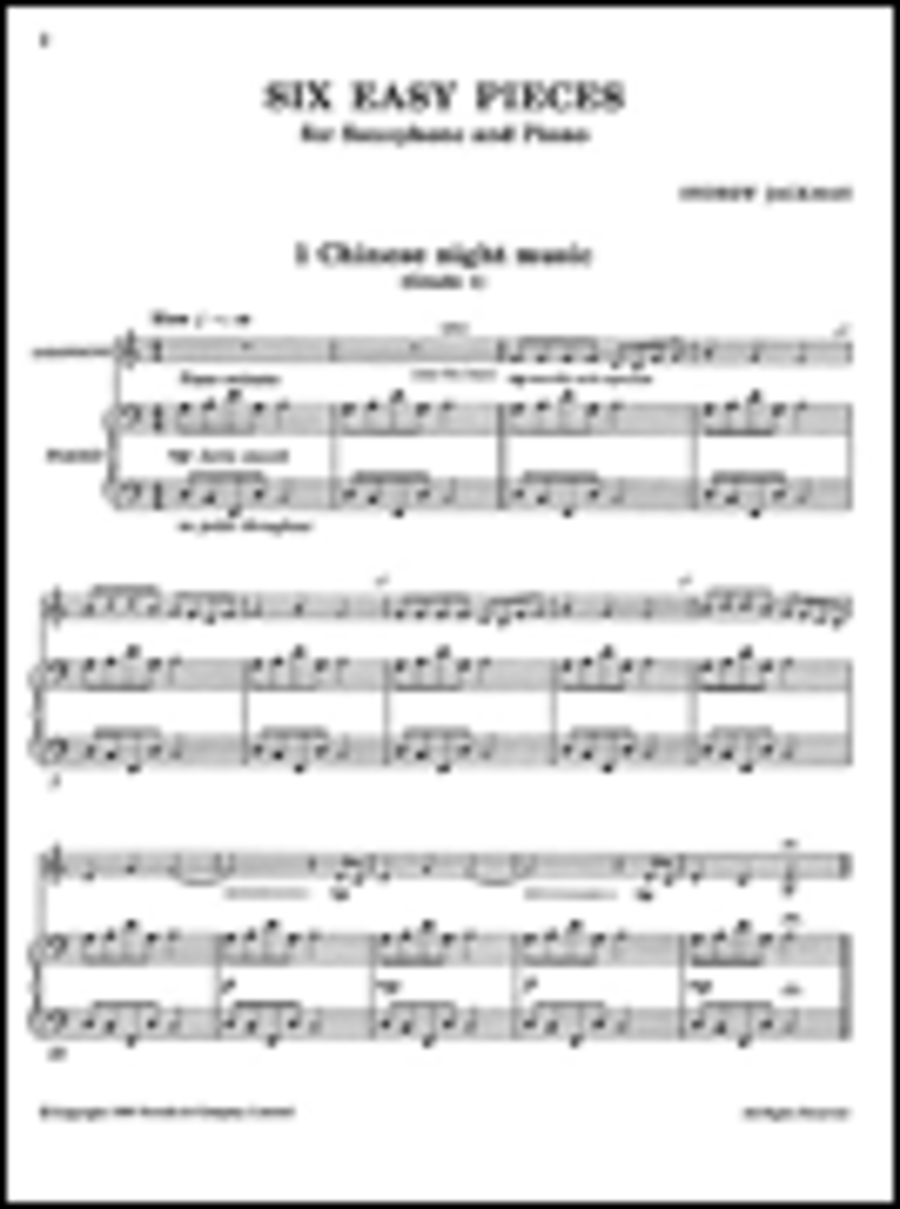 Andrew Jackman: Six Easy Pieces for Saxophone and Piano Piano Accompaniment scores gallery preview page 1