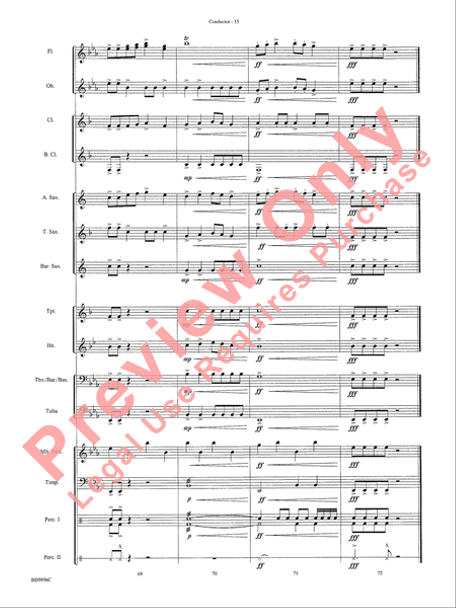 Drummer's Christmas Carol Concert Band scores gallery preview page 17