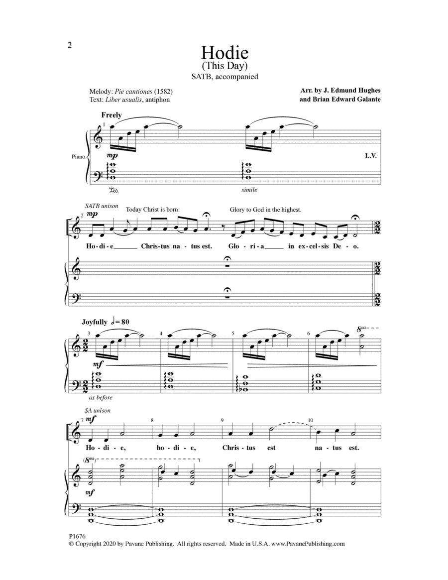 Hodie 4-Part scores gallery preview page 1