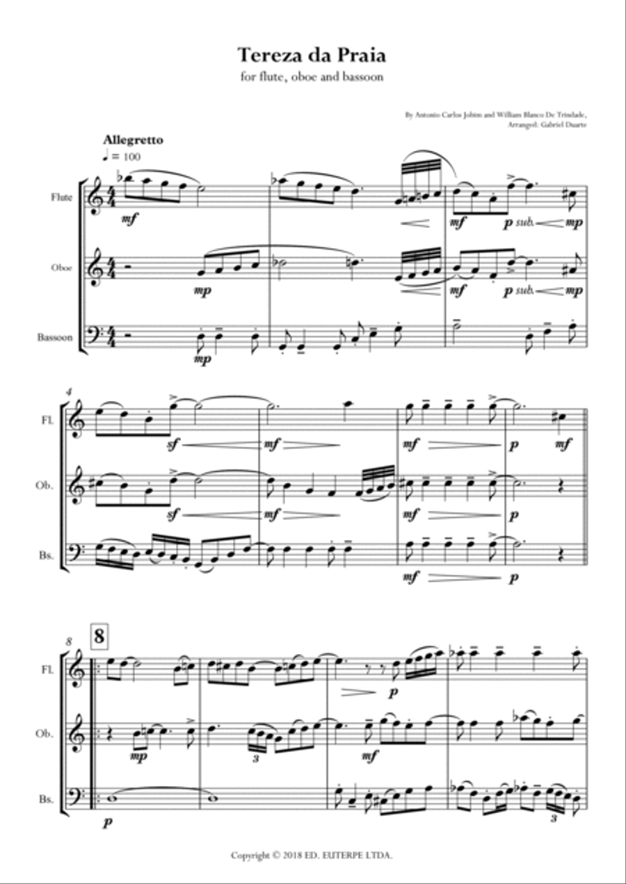 Tereza Da Praia Woodwind Trio scores gallery preview page 2