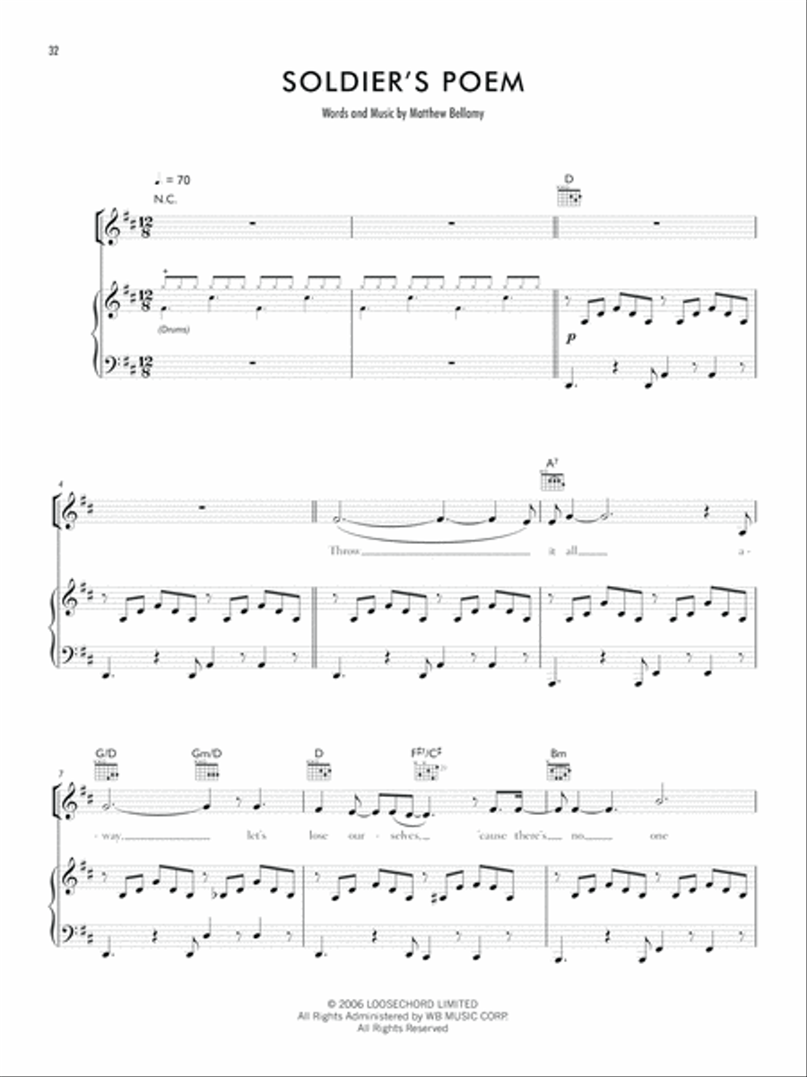 Soldier's Poem Soldier's Poem Piano, Vocal, Guitar scores gallery preview page 1