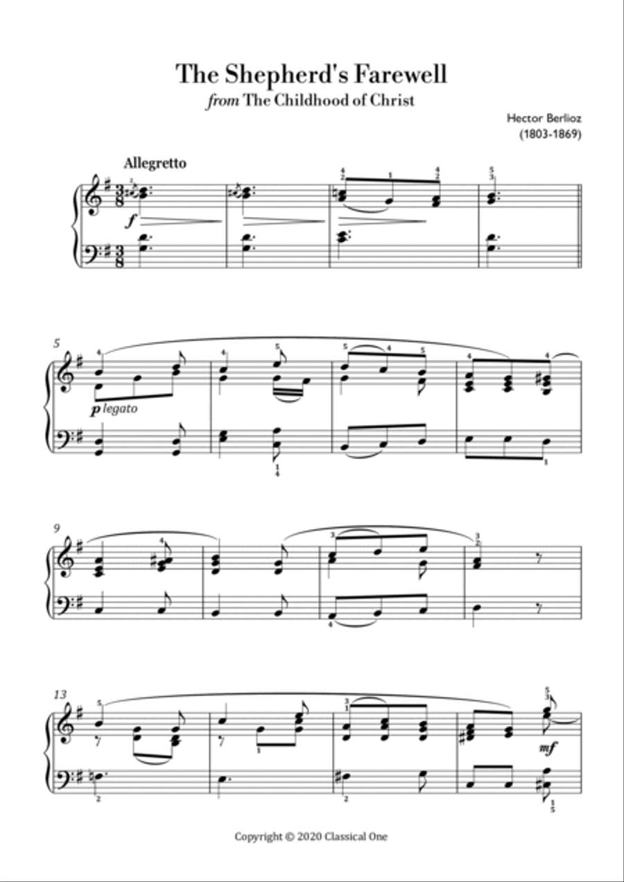 Berlioz - The Shepherd's Farewell(Easy piano version) Berlioz - The Shepherd's Farewell(Easy piano version) Easy Piano scores gallery preview page 2