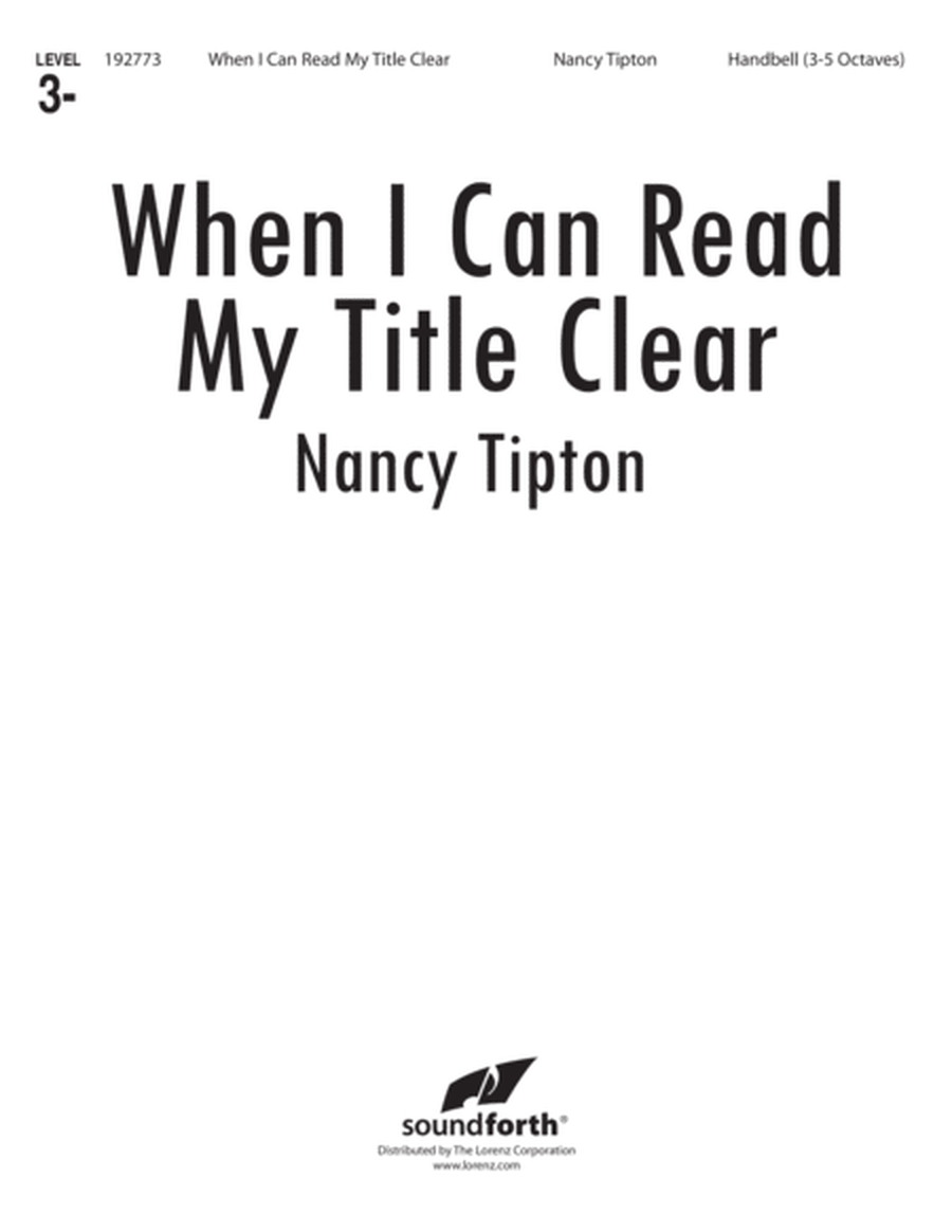 When I Can Read My Title Clear