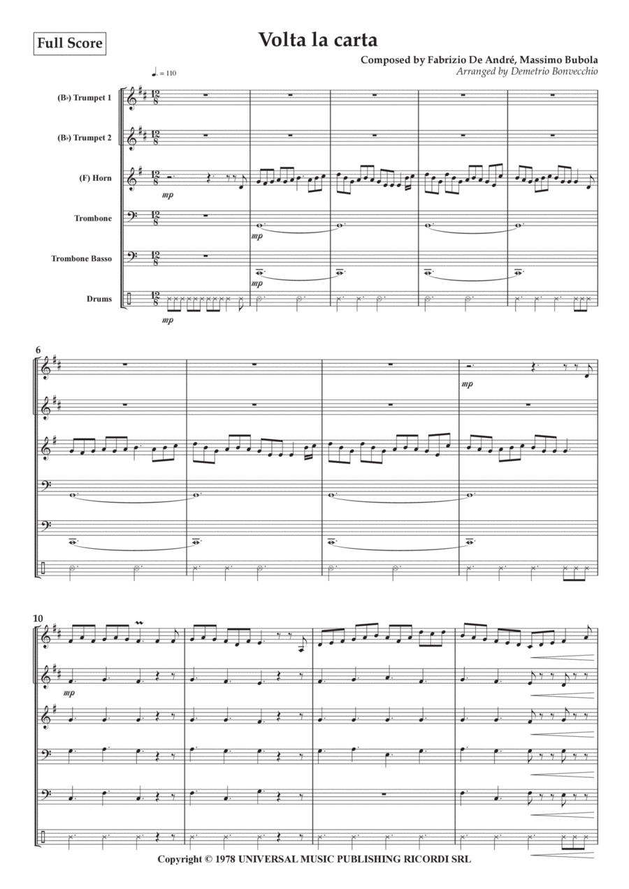 Volta La Carta Horn scores gallery preview page 1