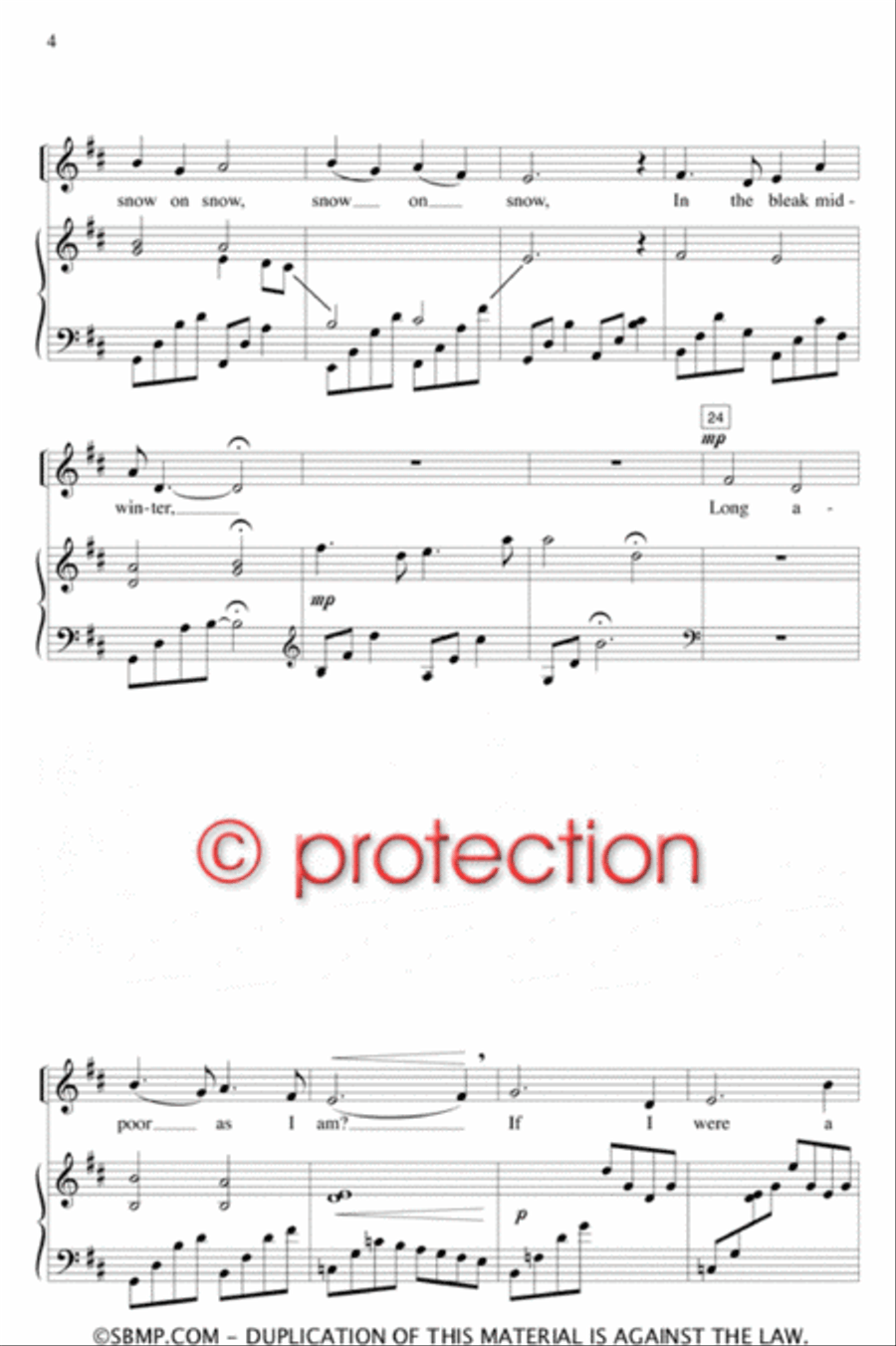 Winter Carol - Unison Octavo Unison Choir scores gallery preview page 3