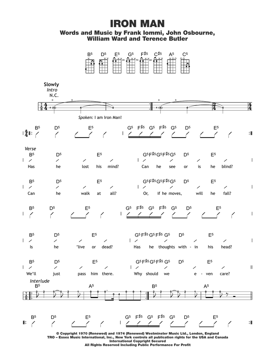 Iron Man Ukulele scores gallery preview page 1