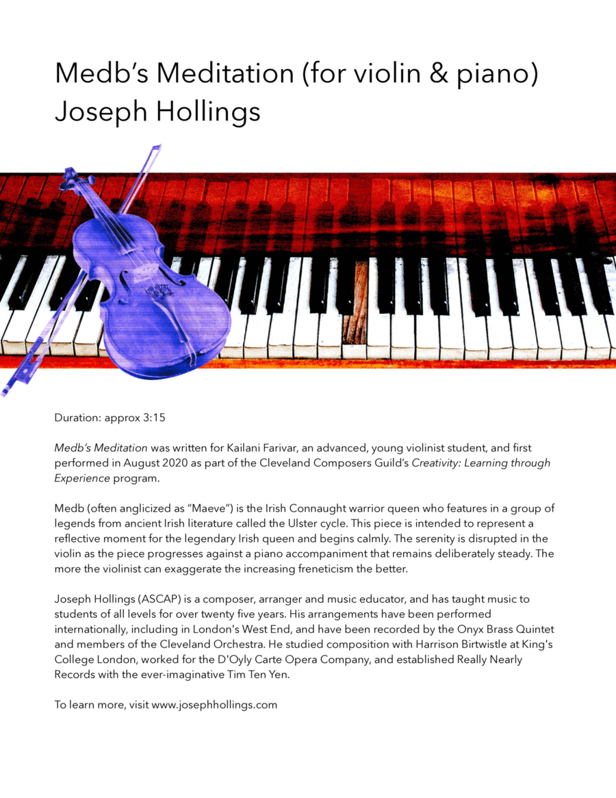 Medb's Meditation (violin & piano) Violin Solo scores gallery preview page 1