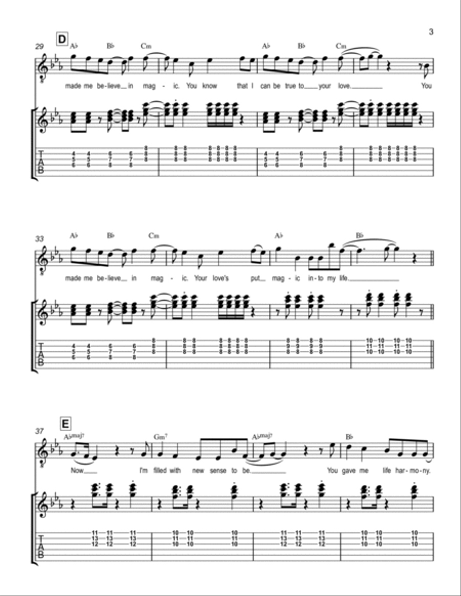 You Made Me Believe In Magic Electric Guitar scores gallery preview page 3