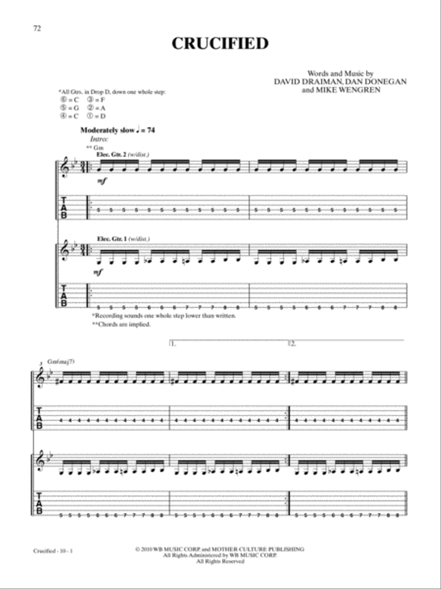 Crucified Crucified Guitar Tablature scores gallery preview page 1