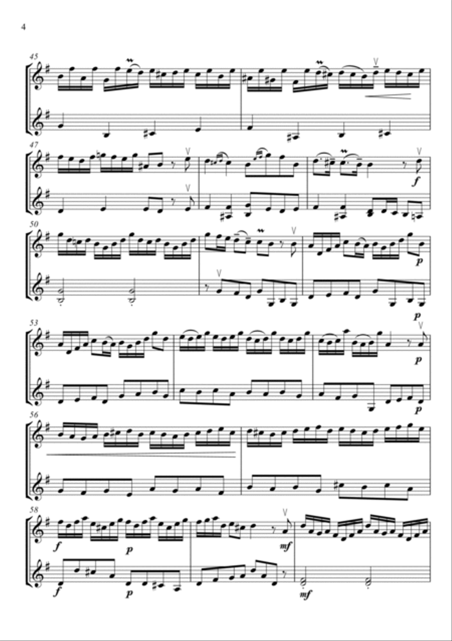 Allegro in G-dur String Duet scores gallery preview page 4