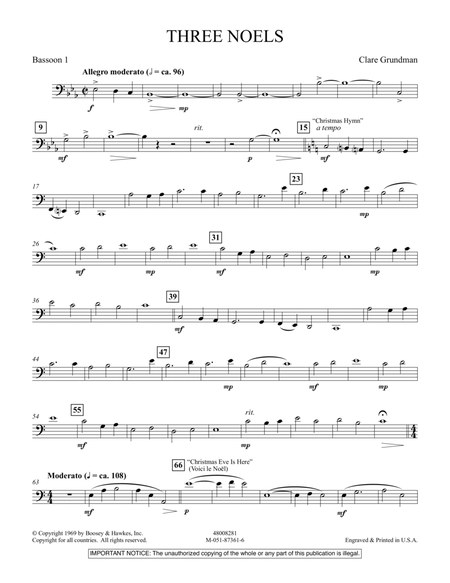 Three Noels - Bassoon 1
