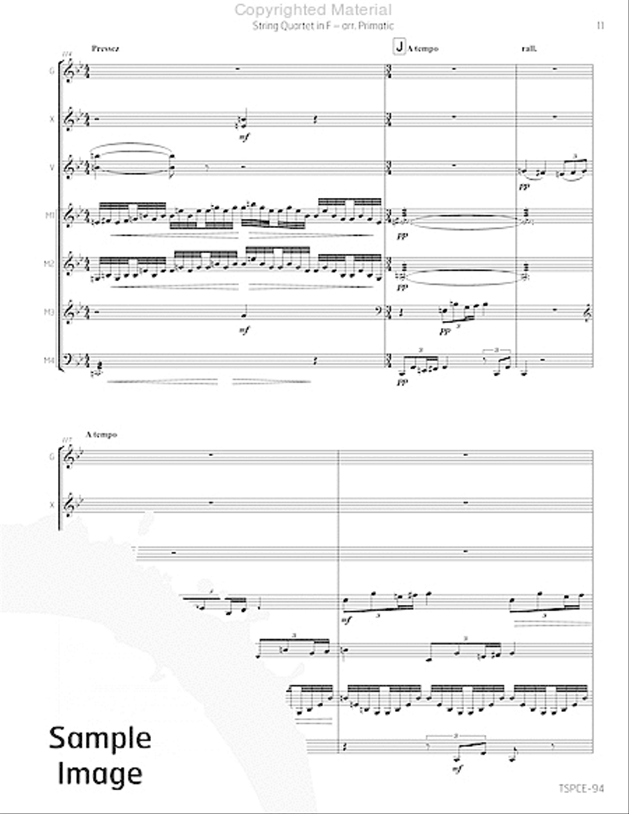 String Quartet in F Percussion Ensemble scores gallery preview page 14