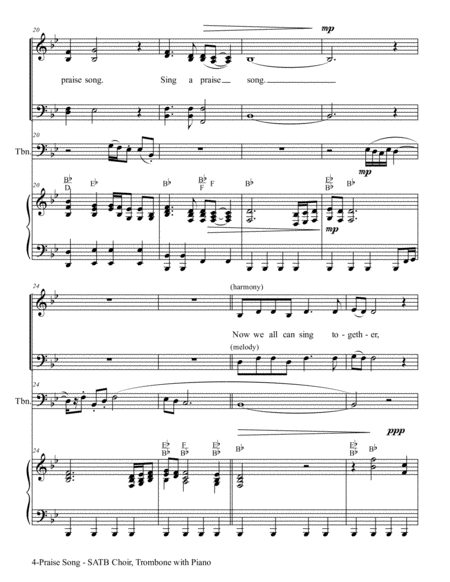 PRAISE SONG (SATB Choir, Trombone with Piano) image number null